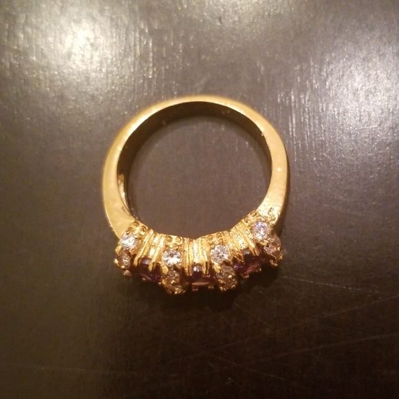 Belle Vie Amethyst 14K Gold-Filled Baguette Ring - Picture 3 of 8